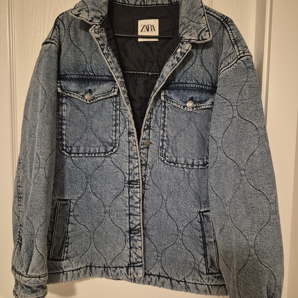 Zara Denim Quilted Jacket